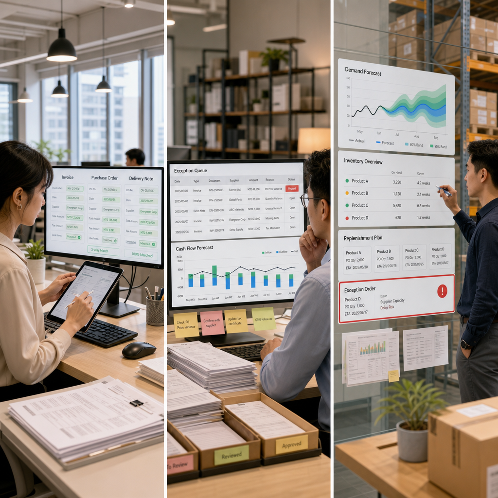 財務與供應鏈人員使用智慧化企業管理系統分析數據