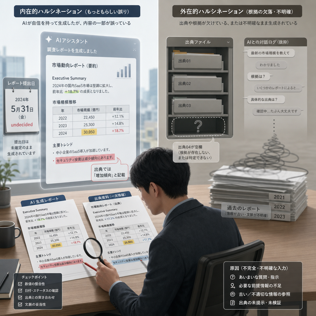 生成AIの回答と根拠資料を確認する担当者