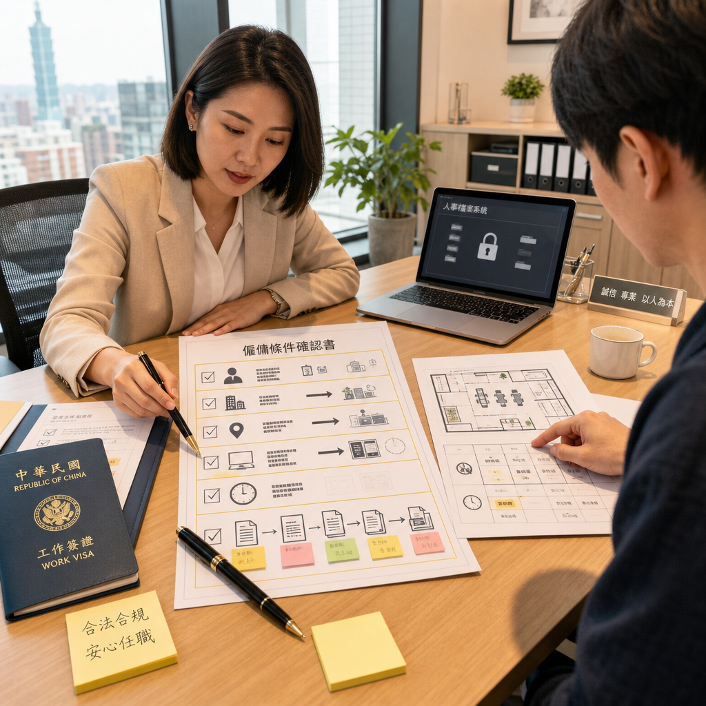 日文勞動契約文件與薪資計算資料