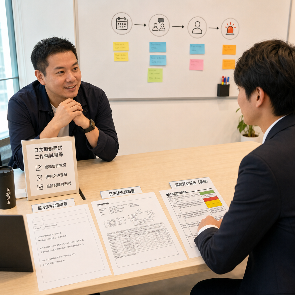 台灣主管與日本員工進行日文一對一面談
