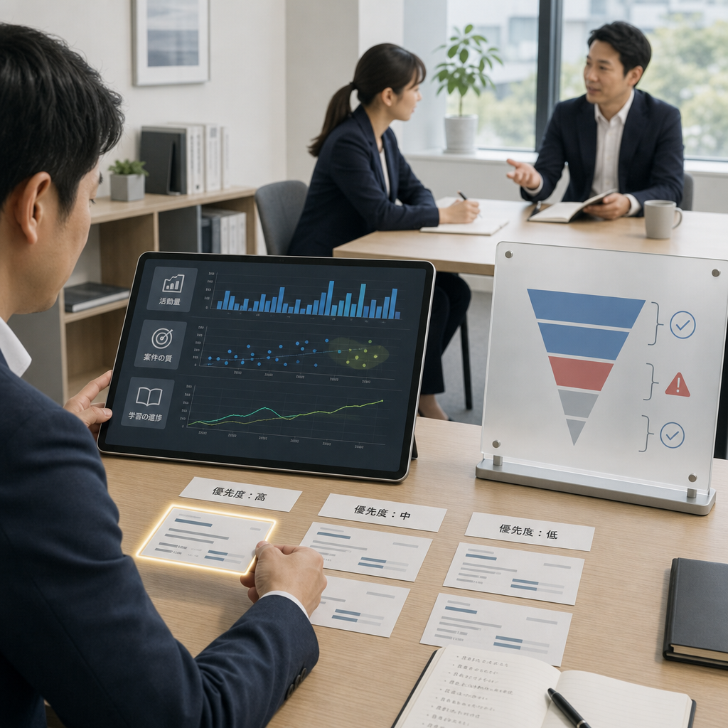 AI予測を確認する営業マネージャーの画面