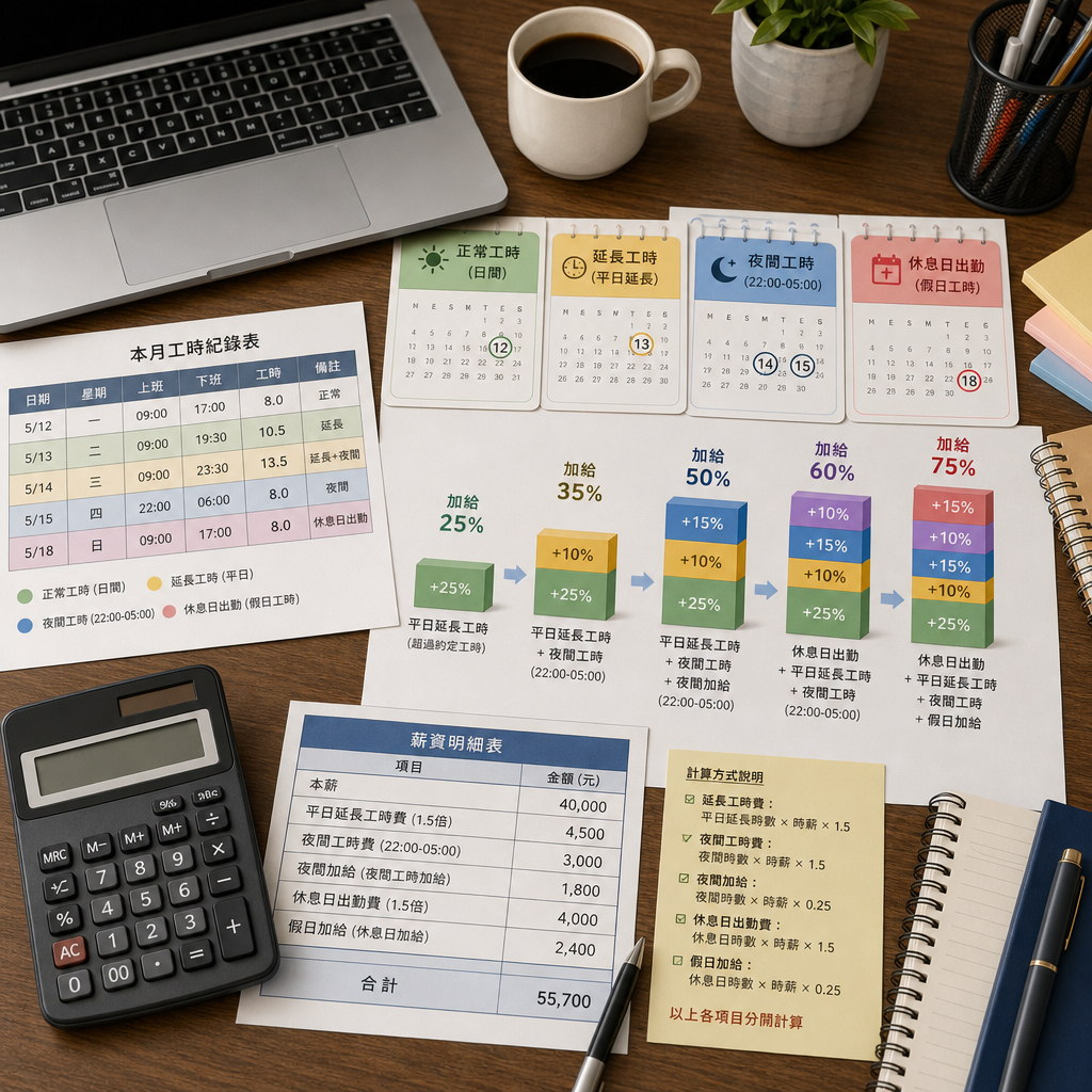 日本薪資單與加班費計算器