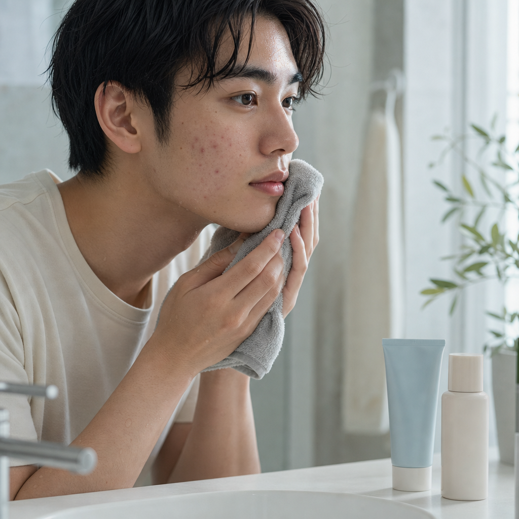 低刺激の洗顔と保湿を行うスキンケア用品