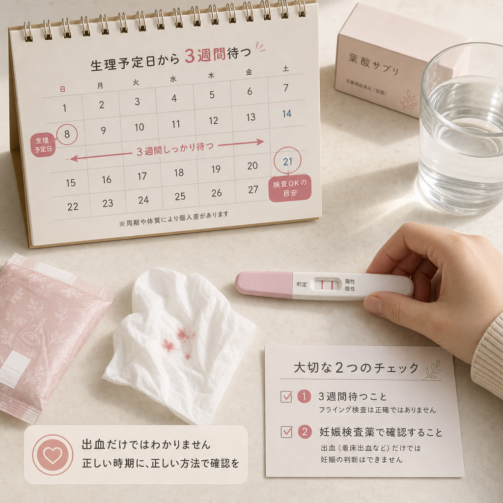 カレンダーで妊娠検査の日程を確認する女性