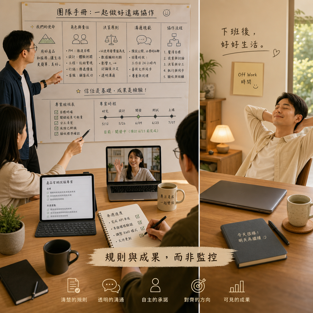 遠端團隊成員透過線上白板共同規劃工作目標