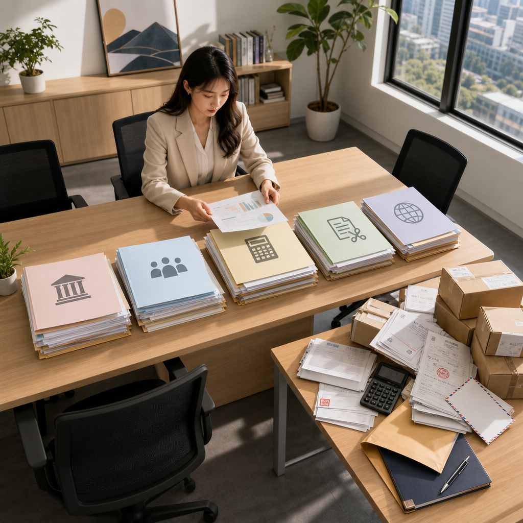 日本企業主檢視公司解散預算與財務文件