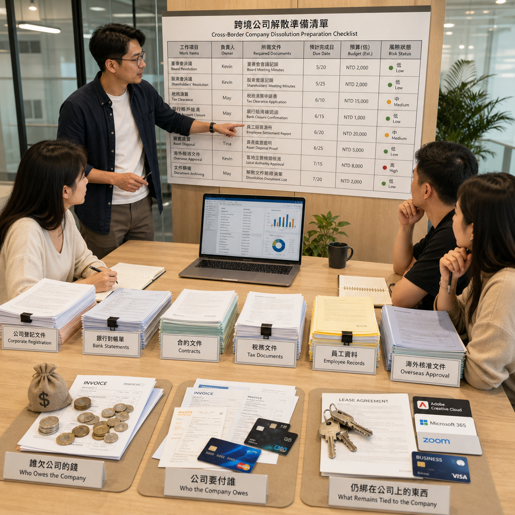 企業主使用日本公司清算檢查清單規劃時程