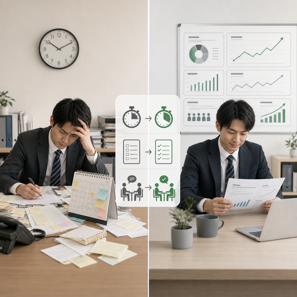 営業AIの成果をダッシュボードで確認するチーム