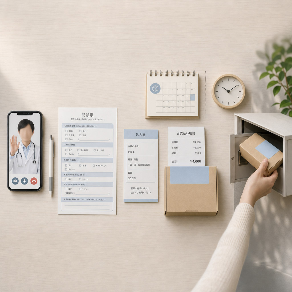 スマートフォンで医師のオンライン診療を受ける様子