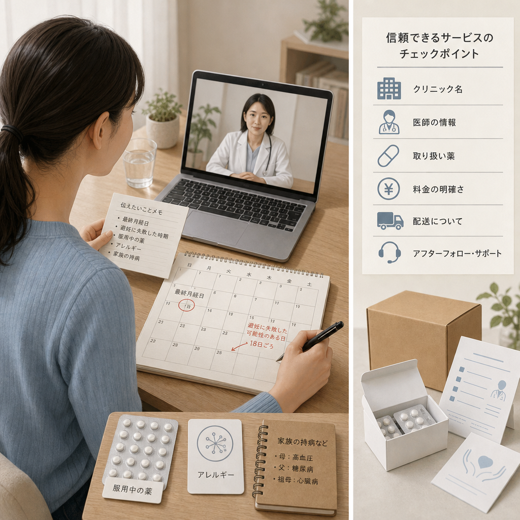 医療問診フォームに健康情報を入力する手元