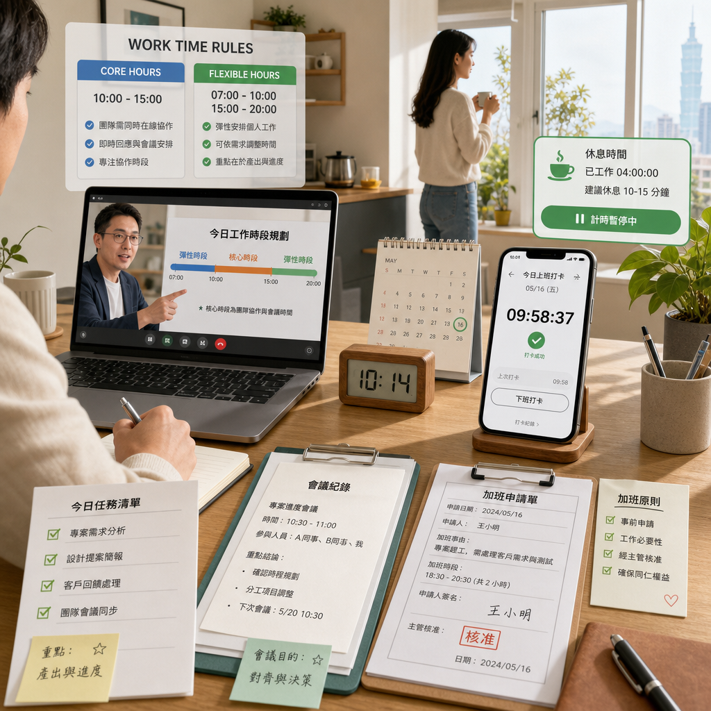 人資主管檢視遠距工作出勤與工時紀錄
