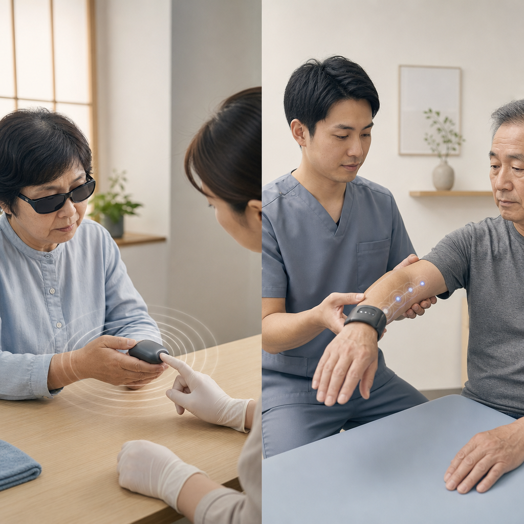 高齢者支援のために触覚インターフェースを使う手元