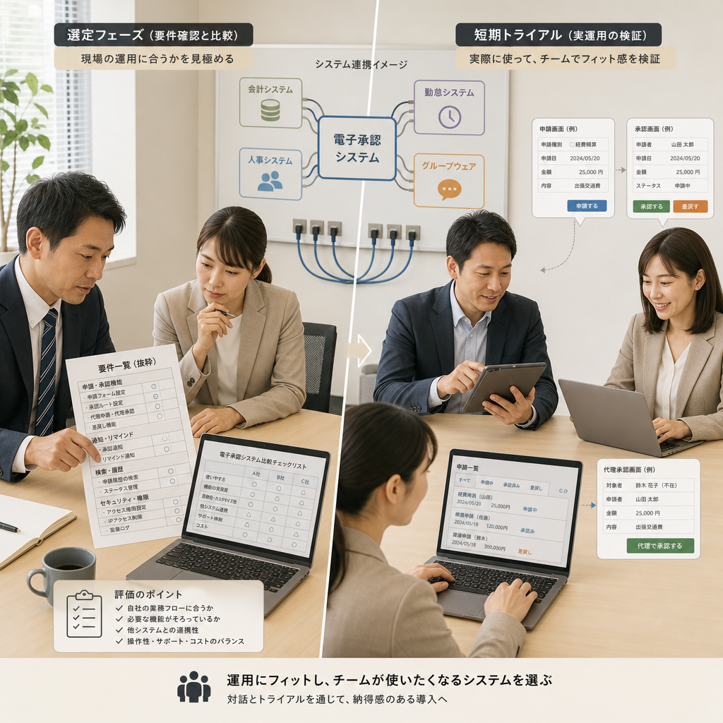 業務システム導入の打ち合わせをするチーム