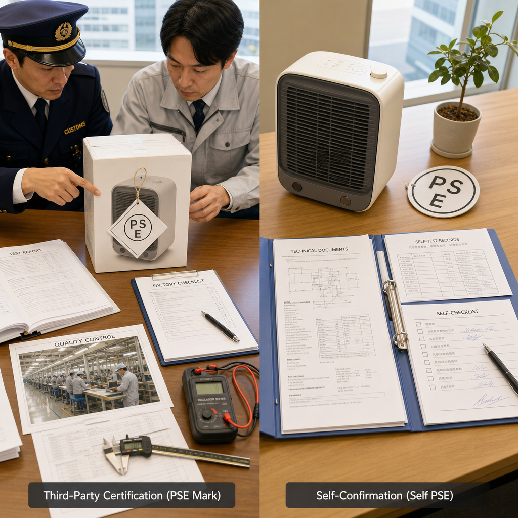 菱形PSE與圓形PSE標誌比較示意