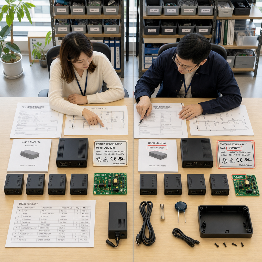 PSE認證申請文件、產品樣品與電路圖