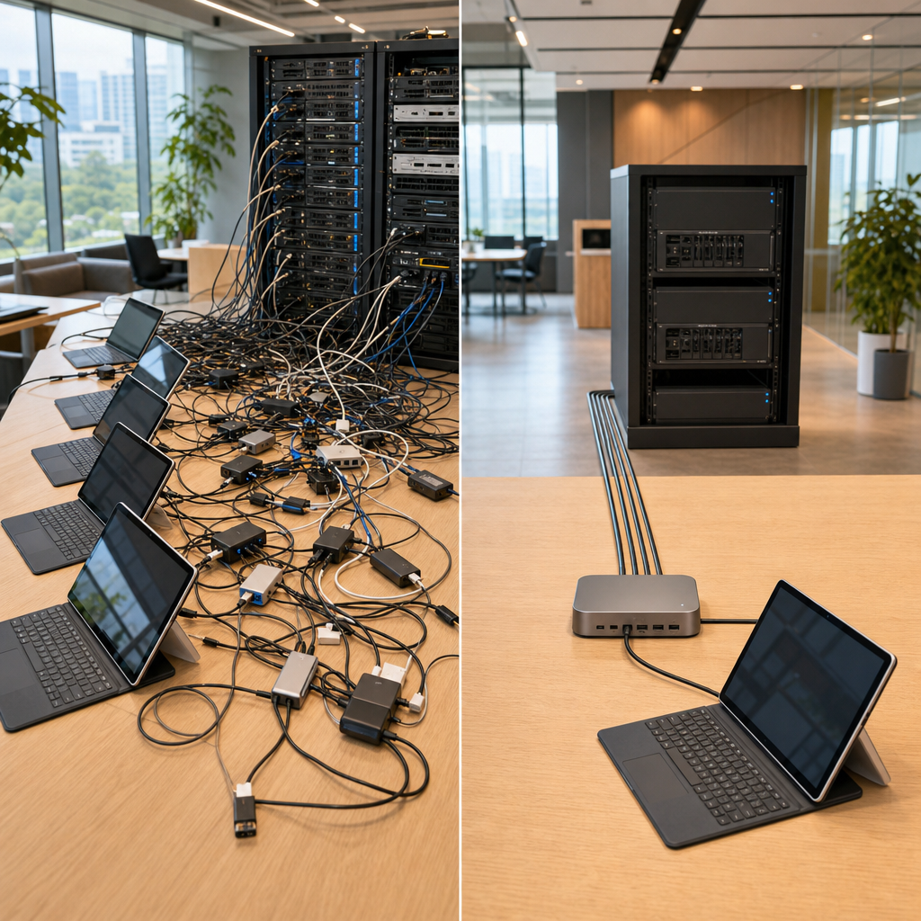 MCP Host、Client 與 Server 的企業 AI 整合架構示意圖