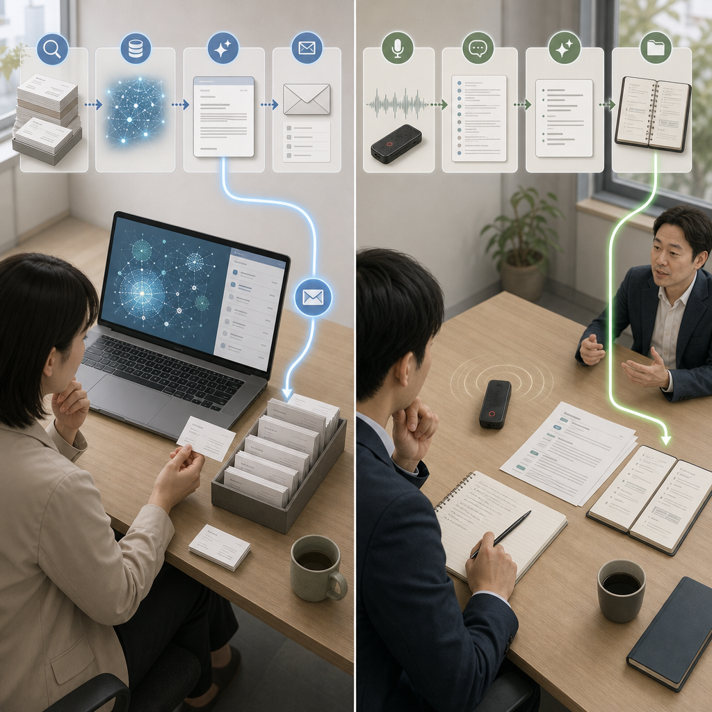 営業プロセスごとにAIツールを検討する営業チーム