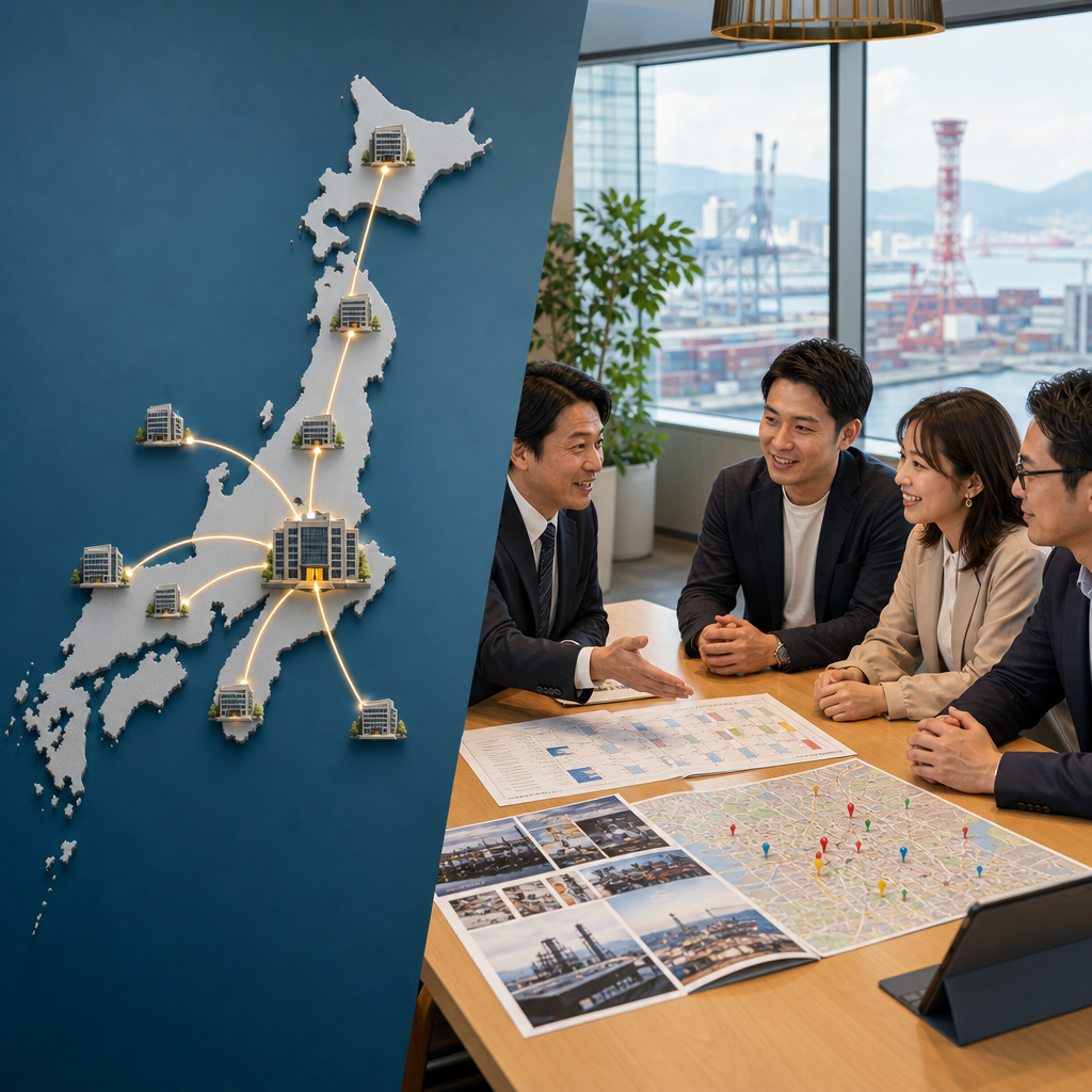 日本企業在商工會議所舉辦的商務交流活動中洽談合作