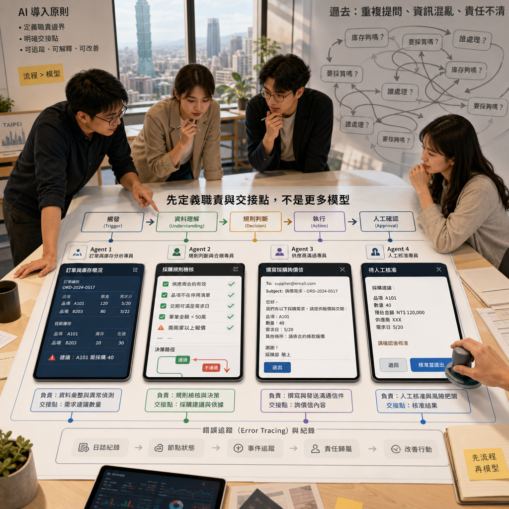 企業團隊使用多個 AI 代理人協作處理工作流程