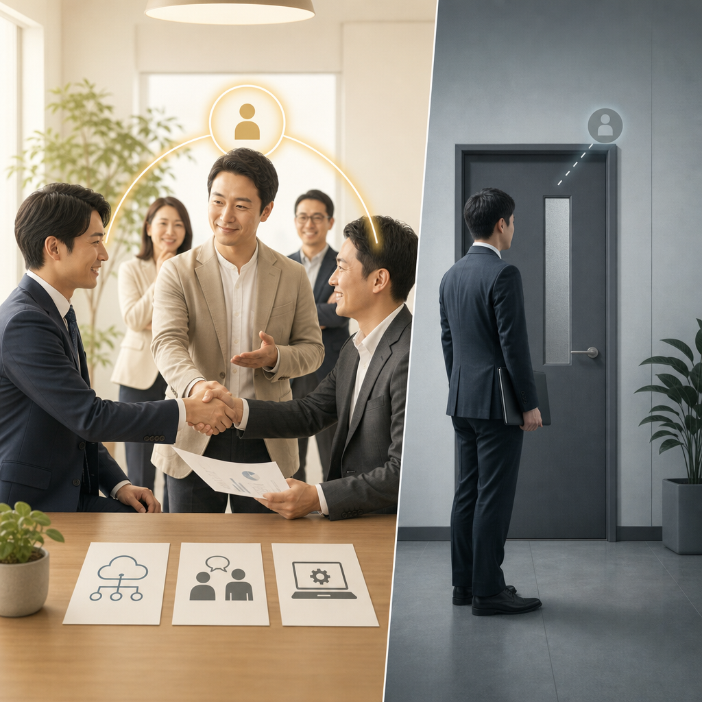 顧客紹介を起点に商談を進める営業担当者