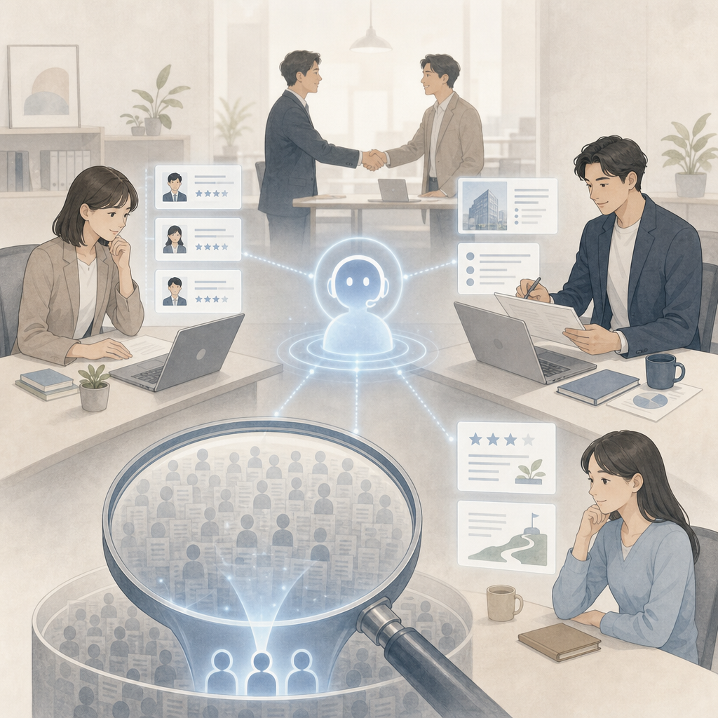 AIを活用して採用支援の営業戦略を検討するチーム