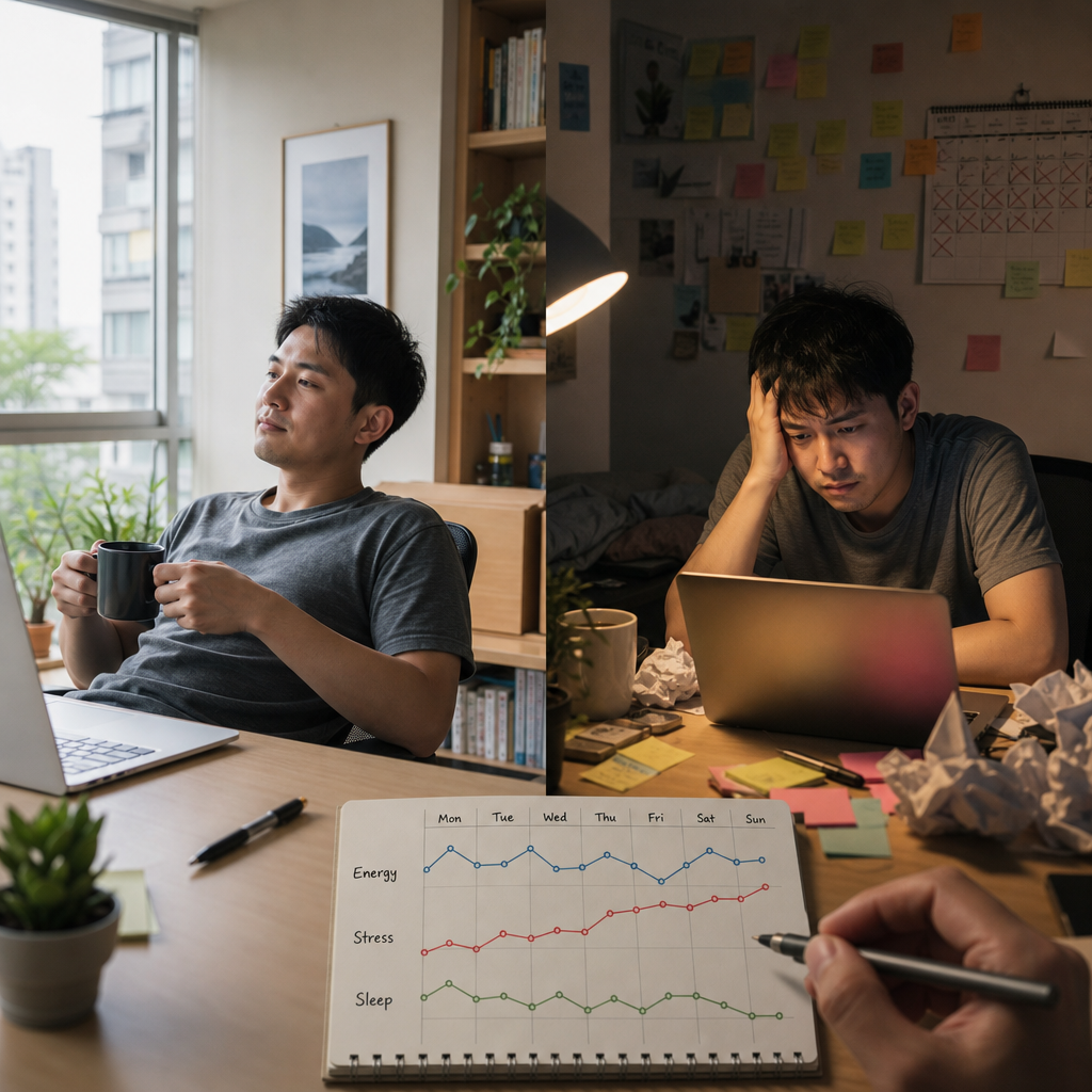 居家辦公者坐在筆電前感到疲憊與壓力