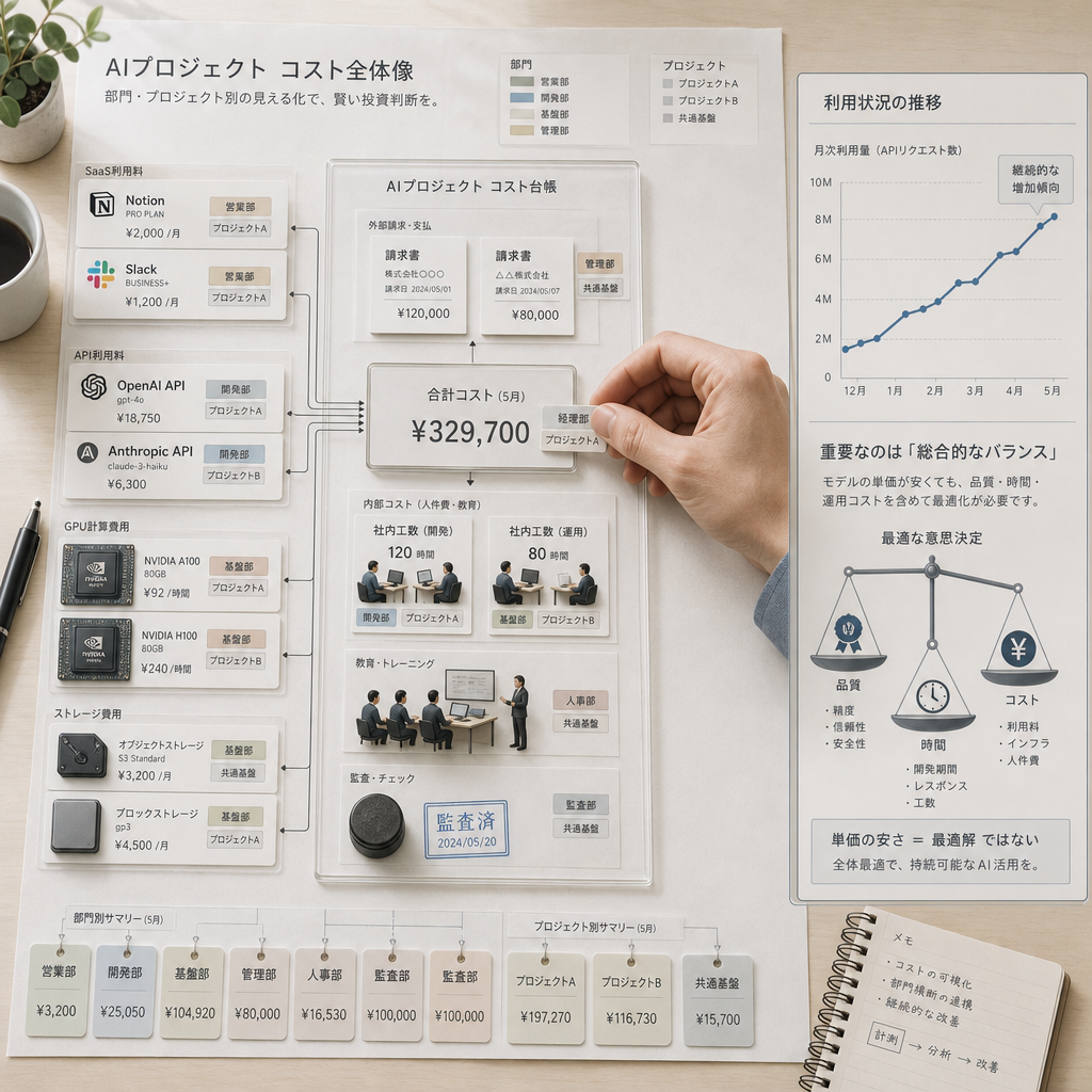 AI利用コストを部門別に可視化するダッシュボード