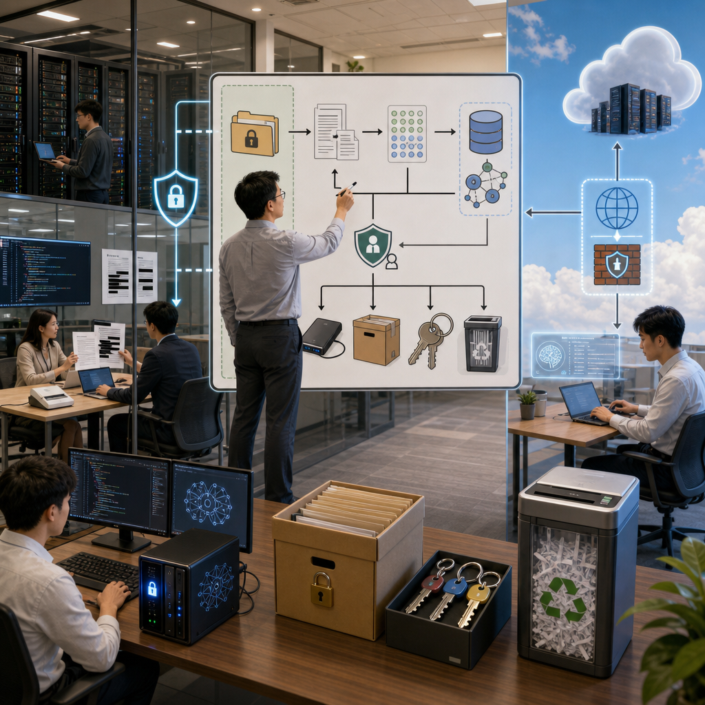 企業團隊檢視內網 AI 部署與資料安全架構