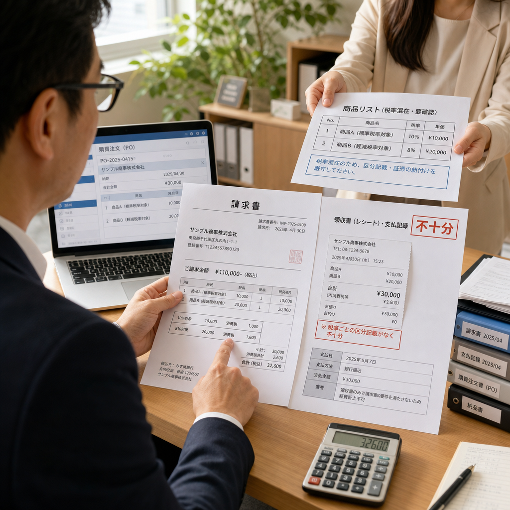 日本企業核對適格請求書與消費稅帳簿