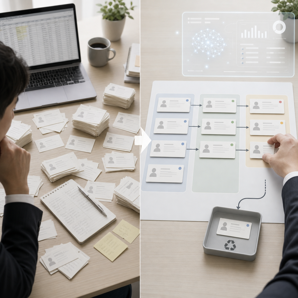 AIでリード情報を分析する営業チーム