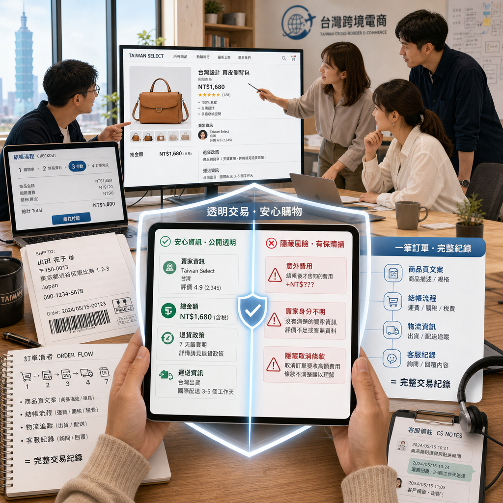 跨境電商團隊檢視日本消費者保護法規文件