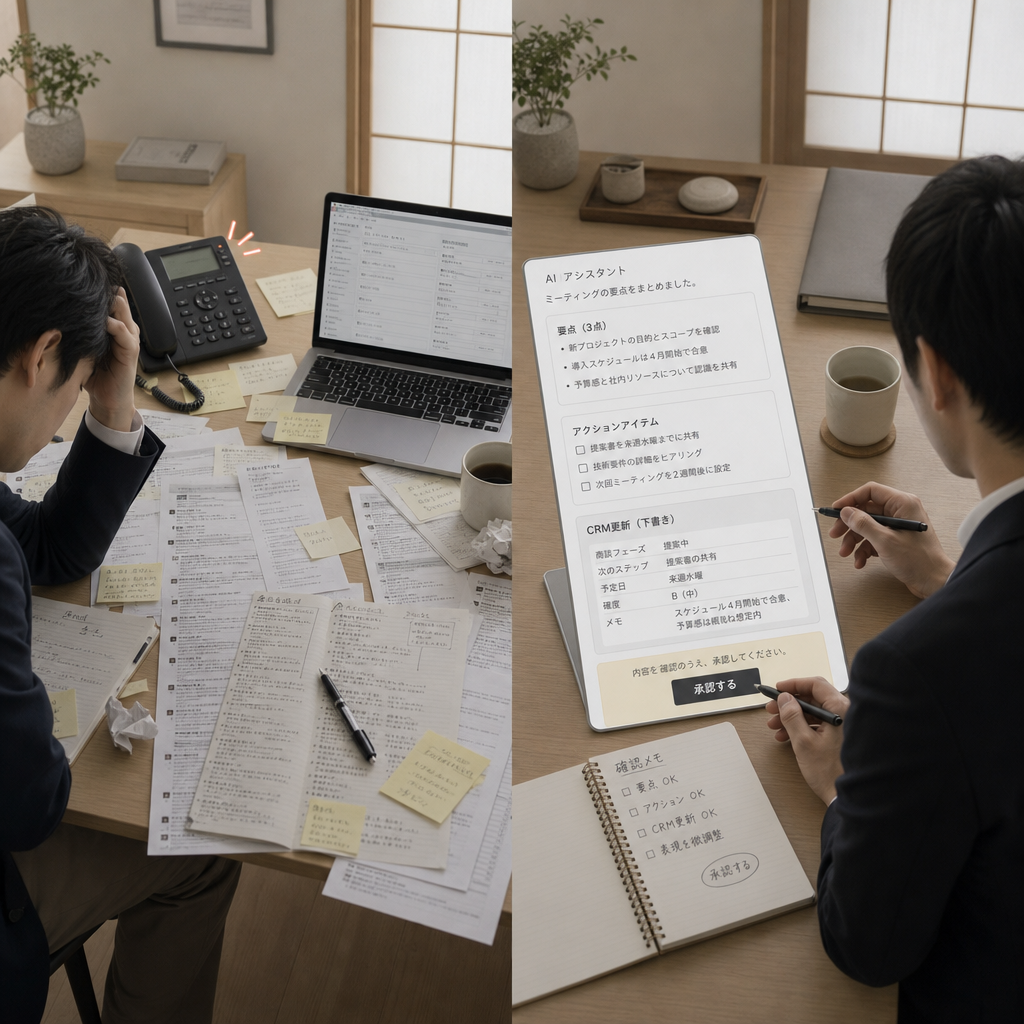 AI営業アシスタントで商談準備を効率化する営業担当者