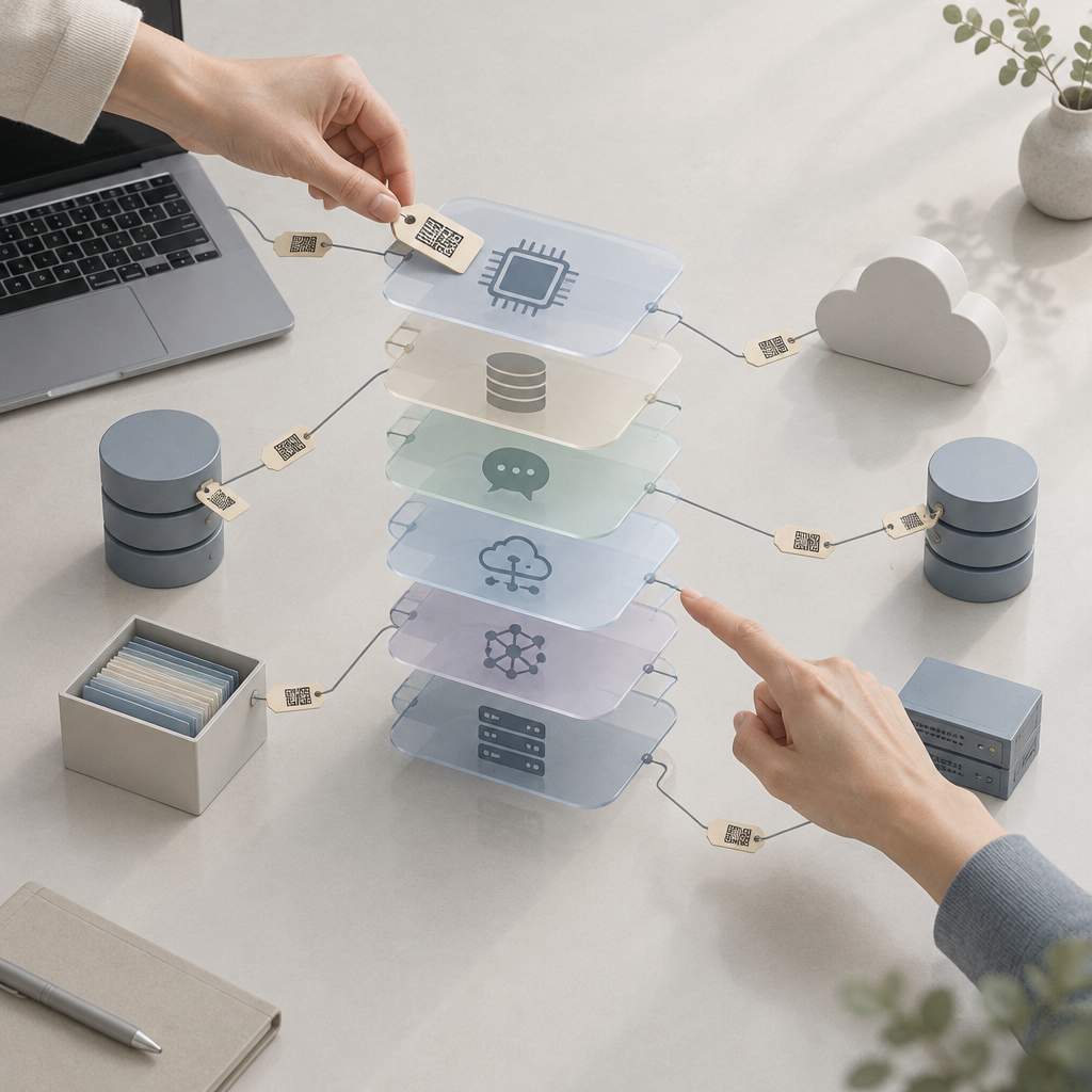 AI SBOMでモデルとデータの構成を可視化する概念図