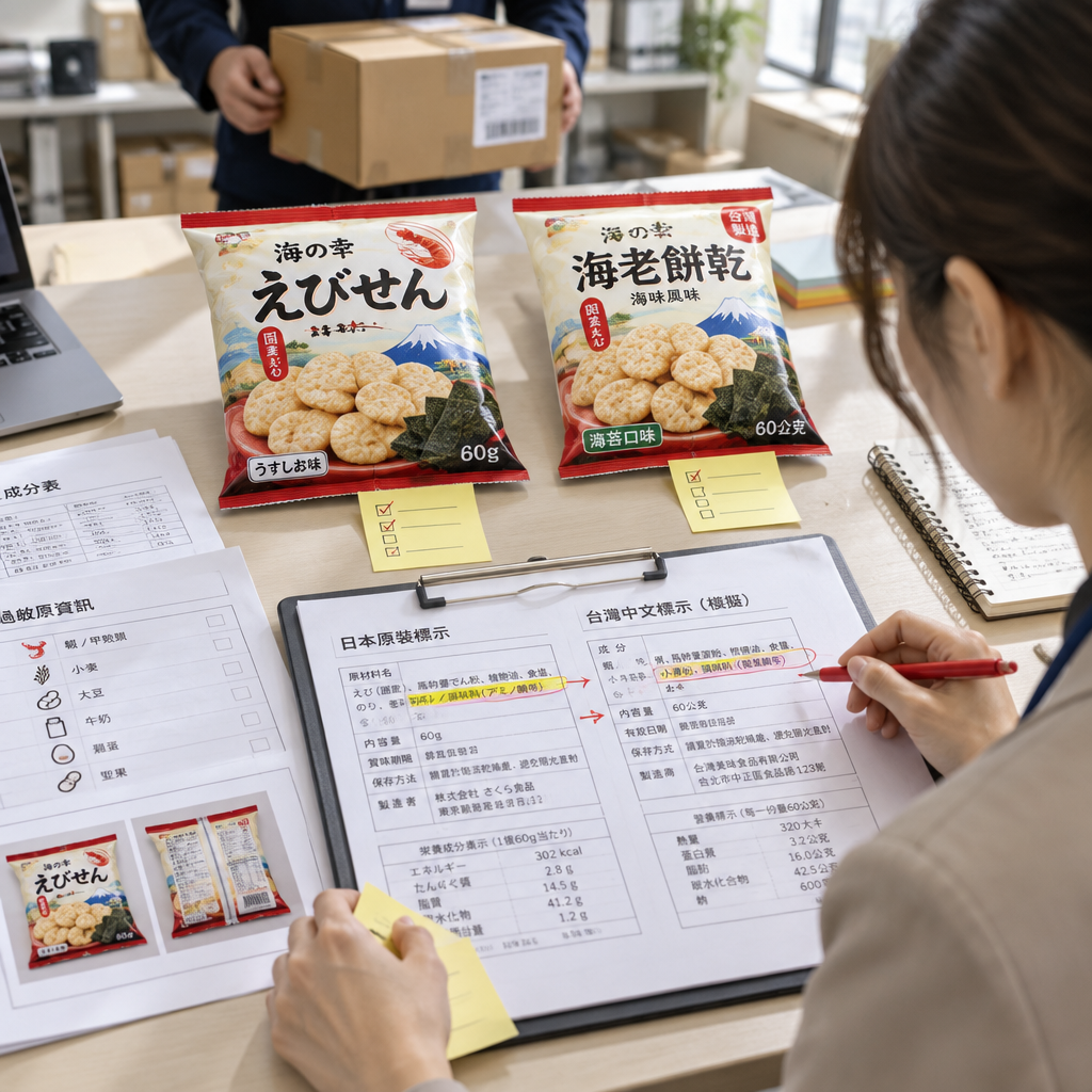 日本食品包裝背面標籤與成分欄位