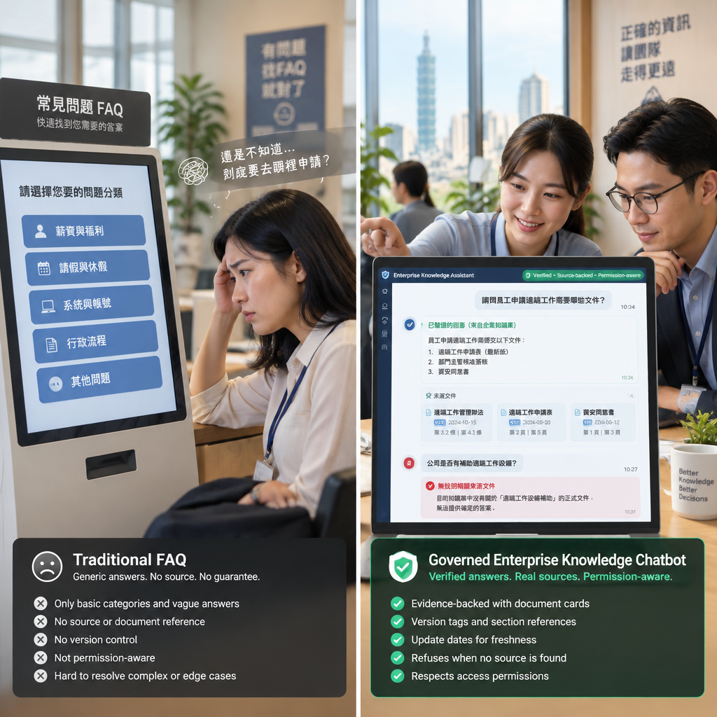 團隊使用企業知識庫聊天機器人查詢作業規範